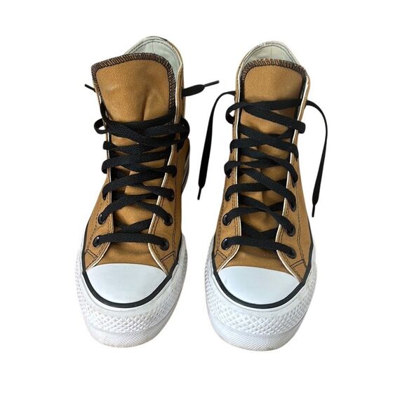 Converse by You Mofo Platform Hightop Chuck Taylor Mustard Yellow Sneakers 7W - Picture 2 of 9